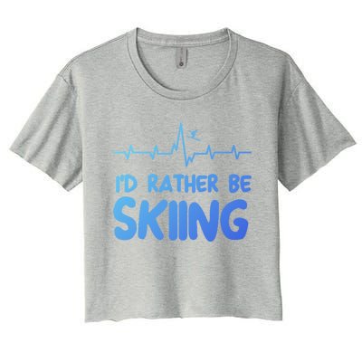 Id Rather Be Skiing Skier Gift Women's Crop Top Tee