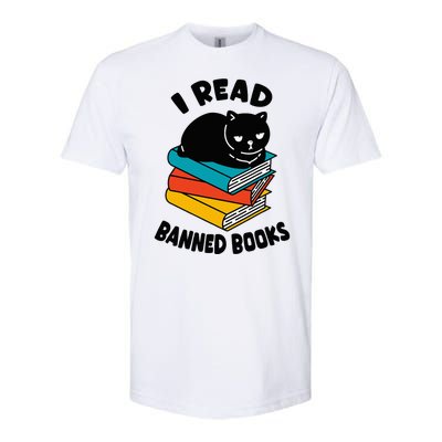 I Read Banned Books Black Cat Reader Bookworm Women Softstyle® CVC T-Shirt