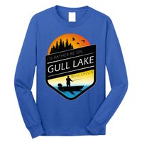 ID Rather Be On Gull Lake Wisconsin Sunset Fishing Long Sleeve Shirt