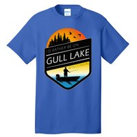 ID Rather Be On Gull Lake Wisconsin Sunset Fishing Tall T-Shirt