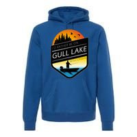 ID Rather Be On Gull Lake Wisconsin Sunset Fishing Premium Hoodie