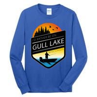 ID Rather Be On Gull Lake Wisconsin Sunset Fishing Tall Long Sleeve T-Shirt