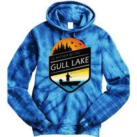 ID Rather Be On Gull Lake Wisconsin Sunset Fishing Tie Dye Hoodie