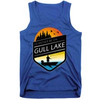 ID Rather Be On Gull Lake Wisconsin Sunset Fishing Tank Top