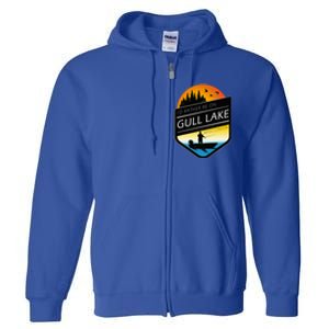 ID Rather Be On Gull Lake Wisconsin Sunset Fishing Full Zip Hoodie