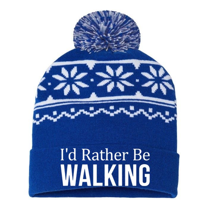 I'd Rather Be Walking Gift National Walking Day Tee Gift USA-Made Snowflake Beanie