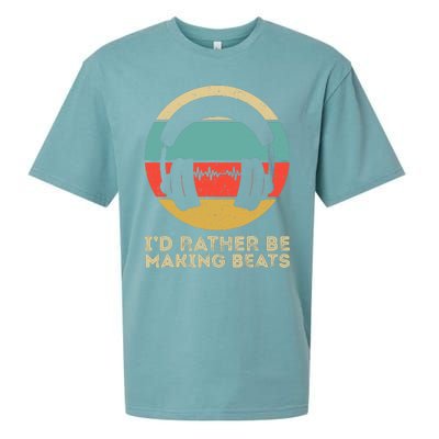 I'd Rather be Making Beats Beat Makers Music Producer Sueded Cloud Jersey T-Shirt