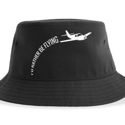 I'd Rather Be Flying Airplane Pilot Sustainable Bucket Hat