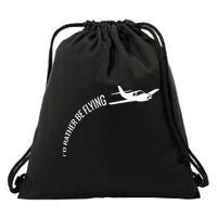 I'd Rather Be Flying Airplane Pilot Drawstring Bag