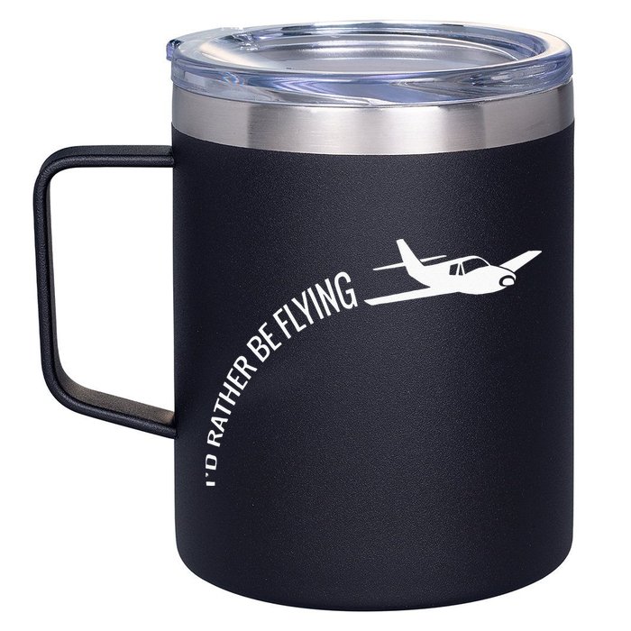 I'd Rather Be Flying Airplane Pilot 12oz Stainless Steel Coffee Mug
