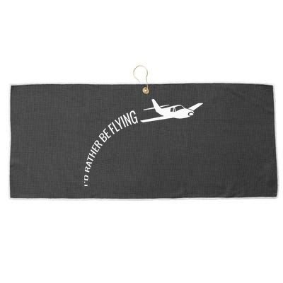 I'd Rather Be Flying Airplane Pilot Large Microfiber Waffle Golf Towel