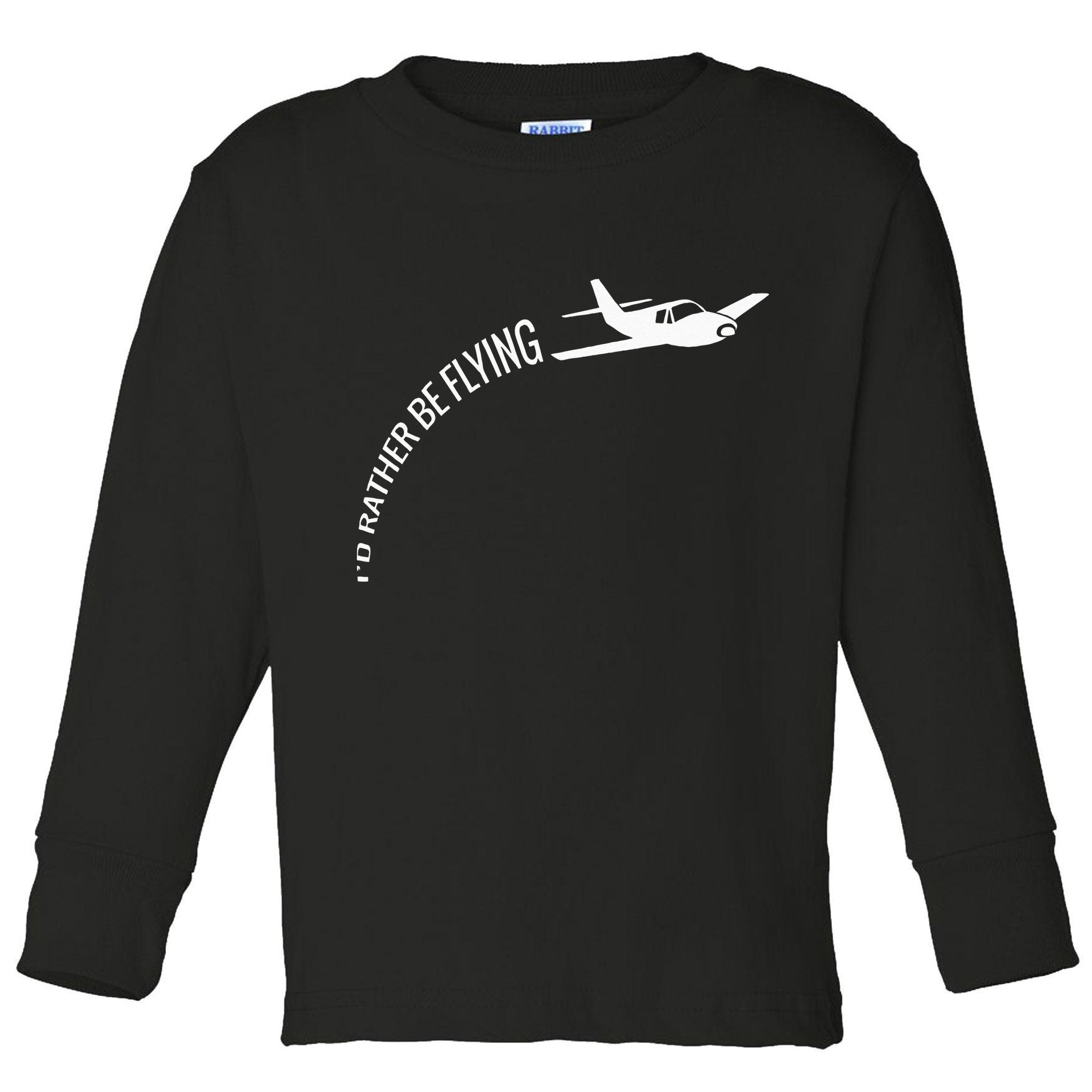 I'd Rather Be Flying Airplane Pilot Toddler Long Sleeve Shirt
