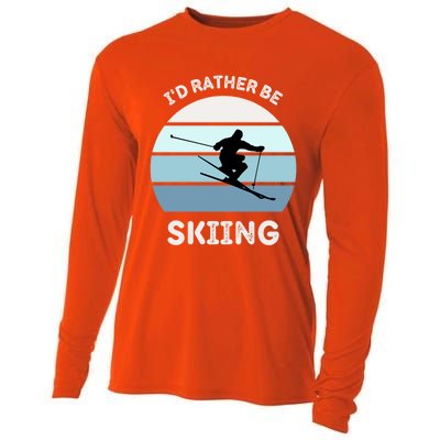 Id Rather Be Skiing Downhill Skiing Family Winter Vacation Gift Cooling Performance Long Sleeve Crew