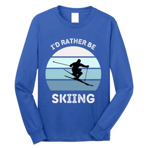 Id Rather Be Skiing Downhill Skiing Family Winter Vacation Gift Long Sleeve Shirt