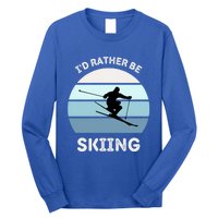 Id Rather Be Skiing Downhill Skiing Family Winter Vacation Gift Long Sleeve Shirt