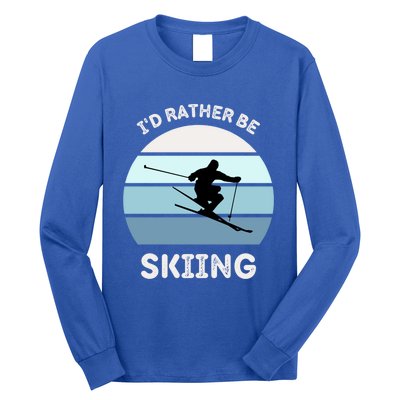 Id Rather Be Skiing Downhill Skiing Family Winter Vacation Gift Long Sleeve Shirt