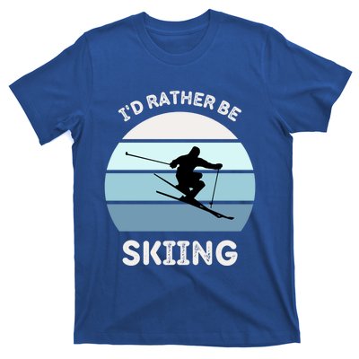 Id Rather Be Skiing Downhill Skiing Family Winter Vacation Gift T-Shirt