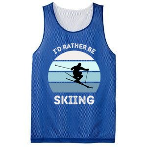 Id Rather Be Skiing Downhill Skiing Family Winter Vacation Gift Mesh Reversible Basketball Jersey Tank