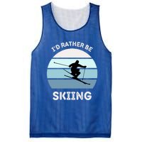 Id Rather Be Skiing Downhill Skiing Family Winter Vacation Gift Mesh Reversible Basketball Jersey Tank