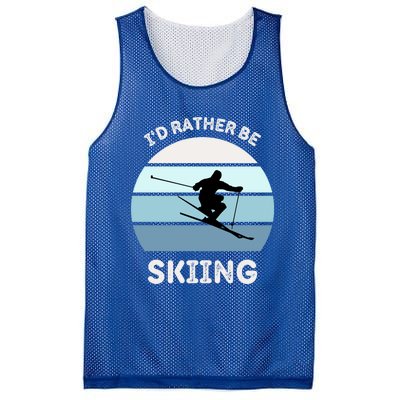 Id Rather Be Skiing Downhill Skiing Family Winter Vacation Gift Mesh Reversible Basketball Jersey Tank