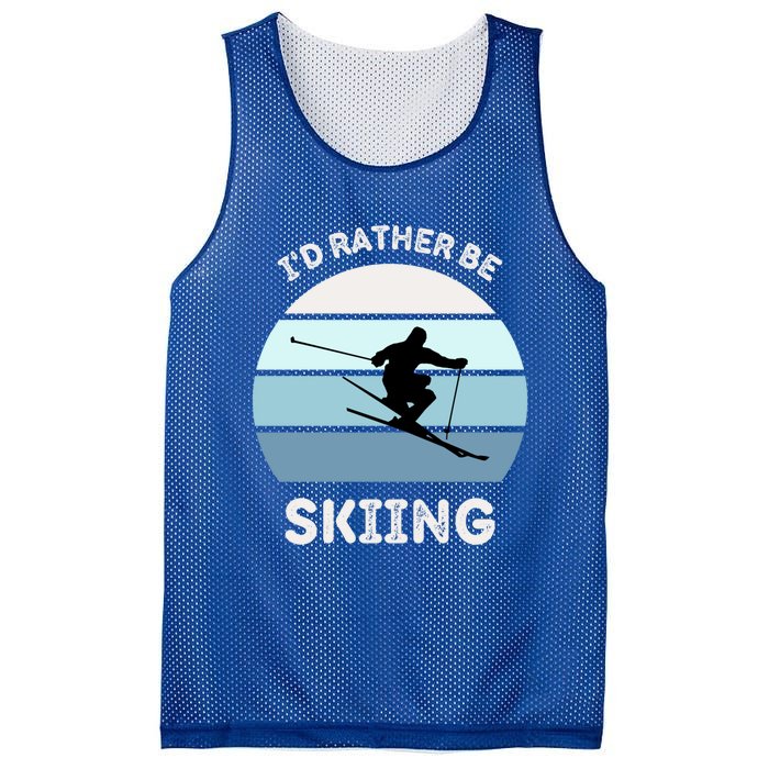 Id Rather Be Skiing Downhill Skiing Family Winter Vacation Gift Mesh Reversible Basketball Jersey Tank