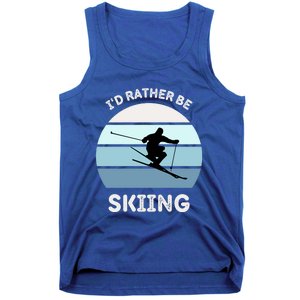 Id Rather Be Skiing Downhill Skiing Family Winter Vacation Gift Tank Top