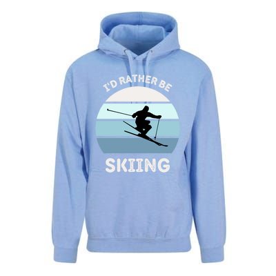 Id Rather Be Skiing Downhill Skiing Family Winter Vacation Gift Unisex Surf Hoodie