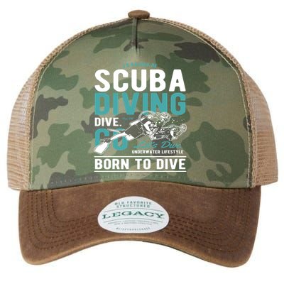 I'd Rather Be Scuba Diving Scuba Diving Diver Dive Legacy Tie Dye Trucker Hat