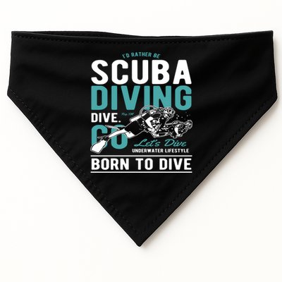 I'd Rather Be Scuba Diving Scuba Diving Diver Dive USA-Made Doggie Bandana