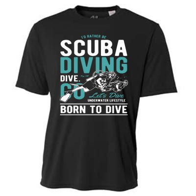 I'd Rather Be Scuba Diving Scuba Diving Diver Dive Cooling Performance Crew T-Shirt