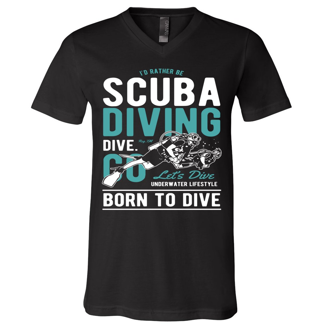I'd Rather Be Scuba Diving Scuba Diving Diver Dive V-Neck T-Shirt