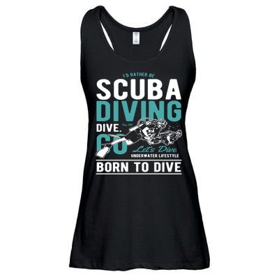 I'd Rather Be Scuba Diving Scuba Diving Diver Dive Ladies Essential Flowy Tank