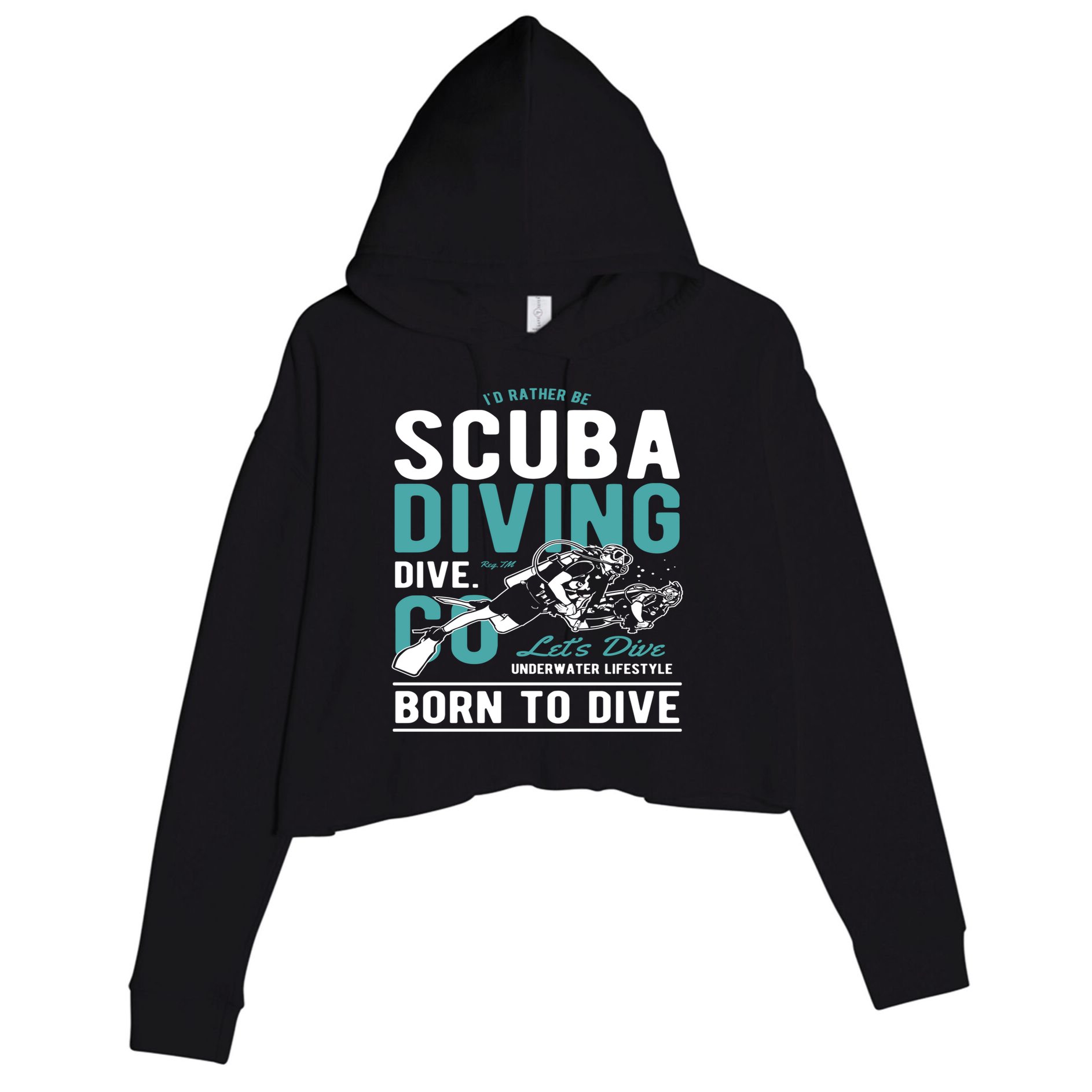 I'd Rather Be Scuba Diving Scuba Diving Diver Dive Crop Fleece Hoodie