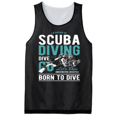 I'd Rather Be Scuba Diving Scuba Diving Diver Dive Mesh Reversible Basketball Jersey Tank