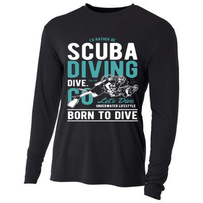 I'd Rather Be Scuba Diving Scuba Diving Diver Dive Cooling Performance Long Sleeve Crew