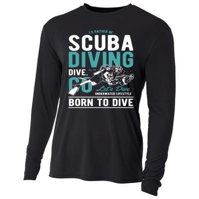 I'd Rather Be Scuba Diving Scuba Diving Diver Dive Cooling Performance Long Sleeve Crew