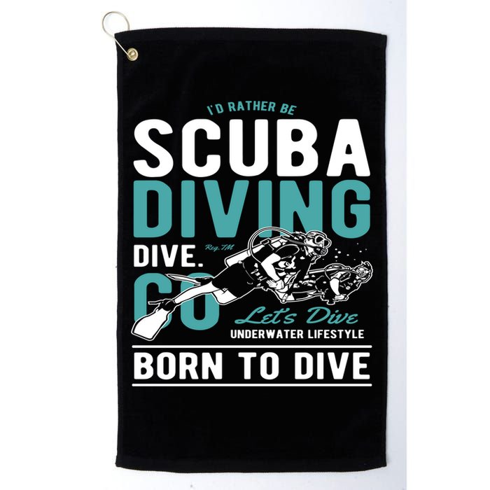 I'd Rather Be Scuba Diving Scuba Diving Diver Dive Golf Towel
