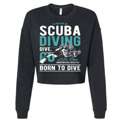 I'd Rather Be Scuba Diving Scuba Diving Diver Dive Cropped Pullover Crew