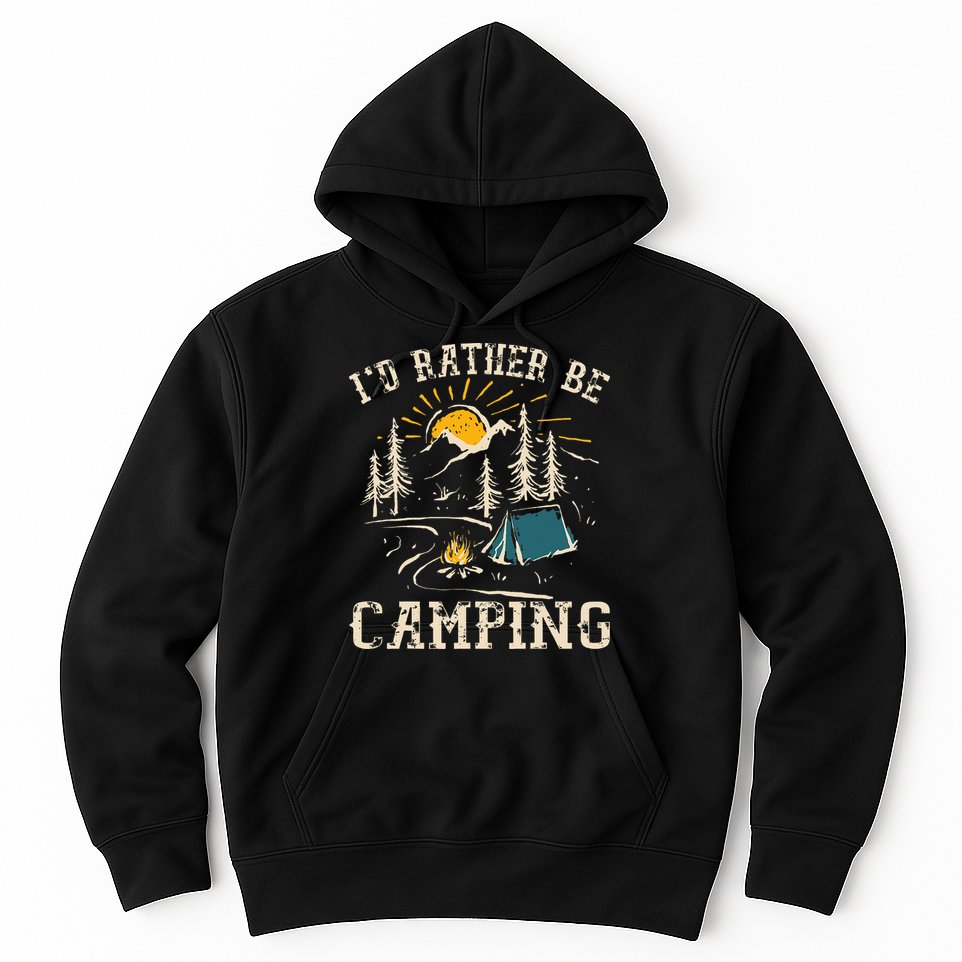 ID Rather Be Camping Design Funny Camping Lover Campers Hoodie