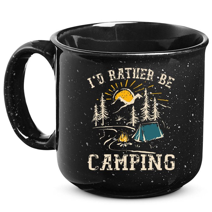 ID Rather Be Camping Design Funny Camping Lover Campers 15oz Campfire Ceramic Mug