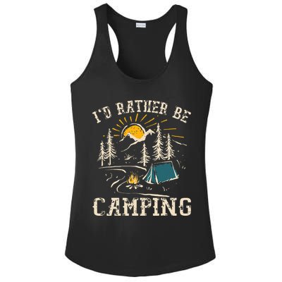 ID Rather Be Camping Design Funny Camping Lover Campers Ladies PosiCharge Competitor Racerback Tank