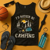 ID Rather Be Camping Design Funny Camping Lover Campers Tank Top