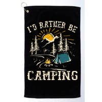 ID Rather Be Camping Design Funny Camping Lover Campers Golf Towel
