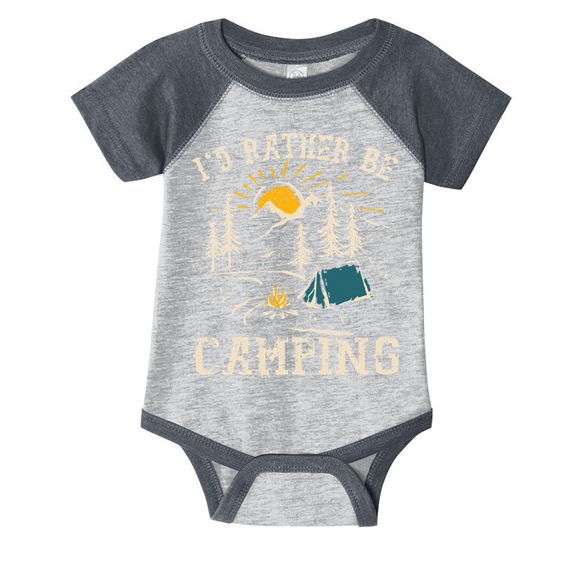 ID Rather Be Camping Design Funny Camping Lover Campers Infant Baby Jersey Bodysuit