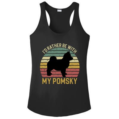 I'd Rather Be With My Pomsky Pomsky Dog Mom Or Dog Dad Gift Ladies PosiCharge Competitor Racerback Tank