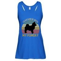 I'd Rather Be With My Pomsky Pomsky Dog Mom Or Dog Dad Gift Ladies Essential Flowy Tank