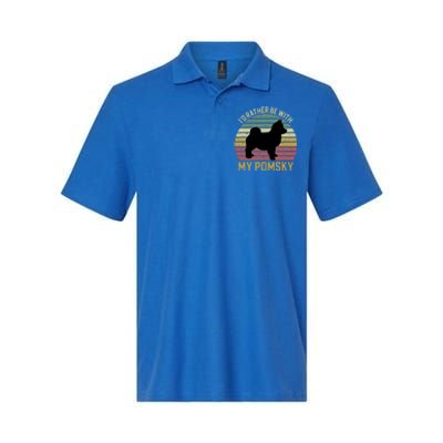 I'd Rather Be With My Pomsky Pomsky Dog Mom Or Dog Dad Gift Softstyle Adult Sport Polo