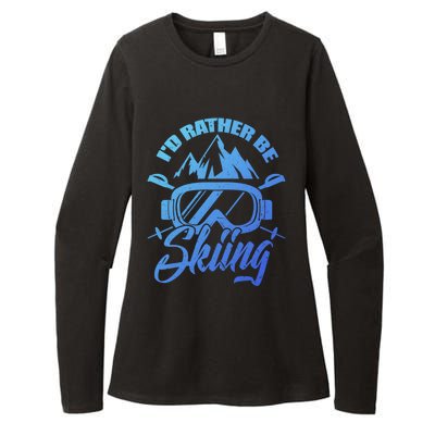 Id Rather Be Skiing Holiday Ski Winter Sport Gift Womens CVC Long Sleeve Shirt