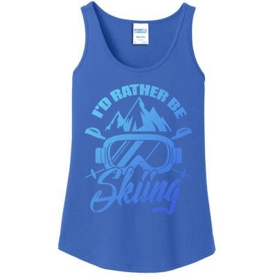 Id Rather Be Skiing Holiday Ski Winter Sport Gift Ladies Essential Tank