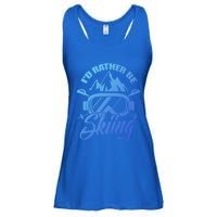 Id Rather Be Skiing Holiday Ski Winter Sport Gift Ladies Essential Flowy Tank